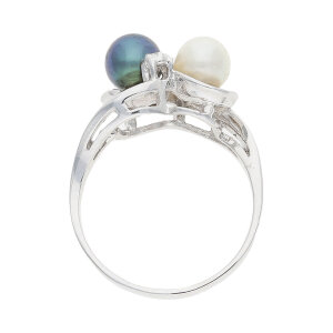 Ring Weißgold 585 Diamant Akoya Zuchtperle Second Hand 25032166 getragen