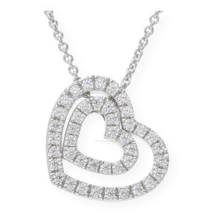 JuwelmaLux Halskette 925/000 Sterling Silber Herz mit...