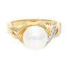 JuwelmaLux Ring 585/000 (14 Karat) Gold mit Brillant und Süßwasser Zuchtperle JL10-07-1874