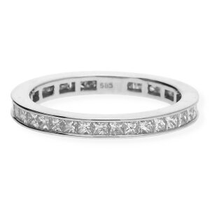 JuwelmaLux Ring 585 Weißgold mit Diamanten im Princess Schliff JL10-07-1872