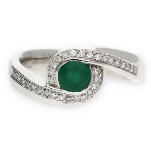 JuwelmaLux Ring 585 Weißgold mit Smaragd und...