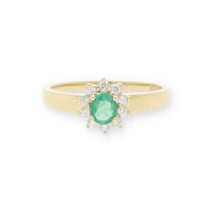 JuwelmaLux Ring 585 Gold mit Smaragd und Brillant JL10-07-1913