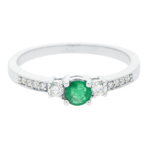 JuwelmaLux Smaragd Ring 585 Weißgold mit Brillant...