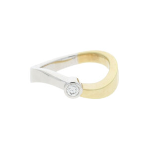 JuwelmaLux Ring 585/000 (14 Karat) Bicolor mit Brillant JL30-07-0760
