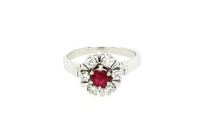 Damenring 585 Weißgold 25032185 Brillanten Rubin...