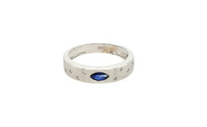 Damen Ring 333 Weißgold Saphir Zirkonia Second Hand...