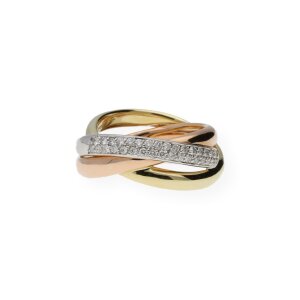 JuwelmaLux Ring Tricolor 585/000 (14 Karat) Gold mit...