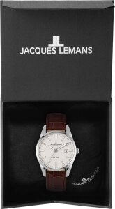 Jacques Lemans Herren Uhr 1-2002E Serie 200 Leder braun
