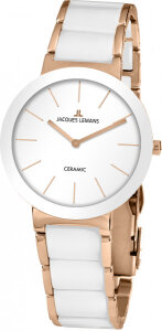 Jacques Lemans Damen Uhr 42-7D Keramik weiß vergoldet
