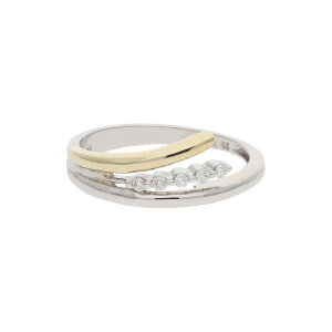 Ring 585/000 (14 Karat) Bicolor mit Brillanten getragen...