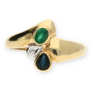 JuwelmaLux Ring 585/000 (14 Karat) Gold mit Smaragd und...