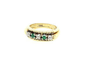 Ring 585/000 (14 Karat) Gold mit Smaragd und Brillanten...
