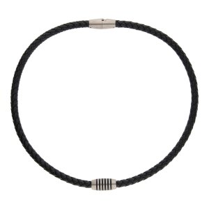 Boccia Leder Halskette mit Titan 0843-0345