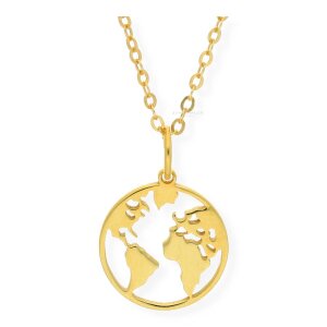 JuwelmaLux Halskette Welt Sterling Silber Gold plattiert...