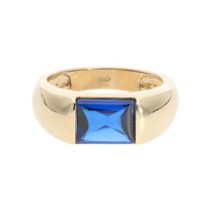 Ring 333/000 (8 Karat) Gold mit synthetischen Saphir...