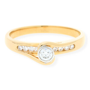 JuwelmaLux Ring 585/000 (14 Karat) Gold mit Brillant JL10-07-1966 54