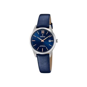 Festina Damen Uhr F20510/3 Leder blau mit Datumsanzeige