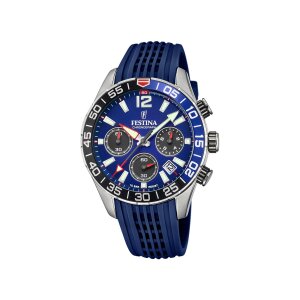 Festina Herren Uhr F20517/1 Chronograph Kautschuk blau