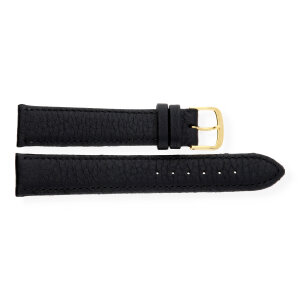 JuwelmaLux Uhrband JL38-10-0147 Leder, schwarz, Überlänge 20 mm