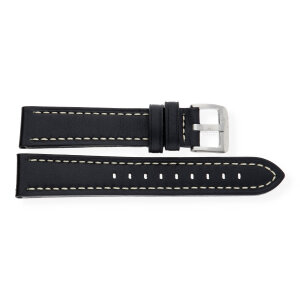 JuwelmaLux Uhrband JL38-10-0150 Leder, schwarz