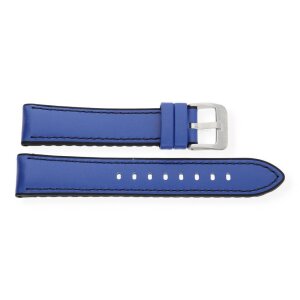 JuwelmaLux Uhrenband JL38-10-0013 Leder/Kautschuk blau