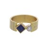 Ring 750/000 (18 Karat) Gold & Weißgold mit Saphir und Brillant, aus zweiter Hand, getragen