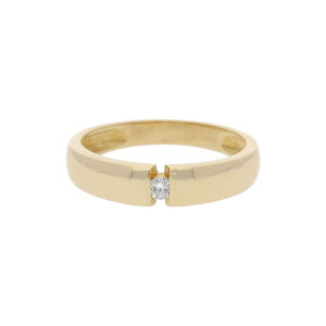 Damen Ring 585/000 14 Karat Gold mit Brillant getragen...