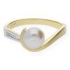 JuwelmaLux Ring 333/000 (8 Karat) Gold- und Weißgold mit Zirkonia und Süßwasser Zuchtperle JL20-07-0055