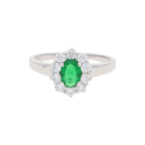 JuwelmaLux Silber Ring Silber mit Zirkonia grün...