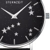 Sternzeit Armbanduhr Sternzeichen Steinbock A01360101-001 Leder, schwarz