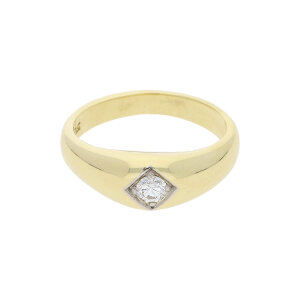 Ring 585/000 (14 Karat) Gelbgold mit Brillanten,...