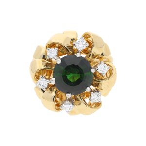 Turmalin Ring Gold und Weißgold 750 Diamanten...
