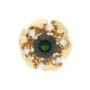 Außergewöhnlicher Ring 750/000 Gelbgold mit Turmalin und Diamanten, Second Hand, getragen