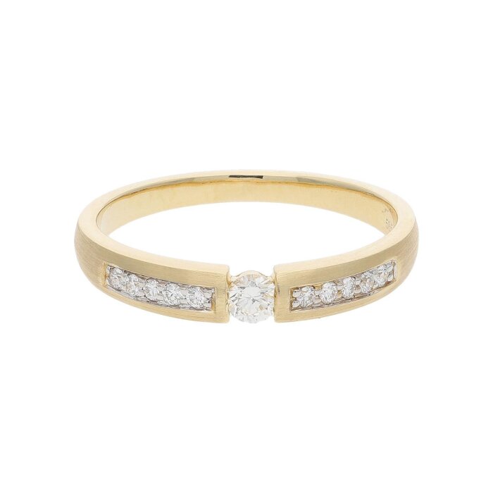 JuwelmaLux Ring Gelbgold 585er 14 Karat mit Brillanten 0,20 ct. JL10-07-0123