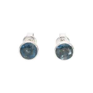 JuwelmaLux Ohrstecker 333 Weißgold Blautopas London...