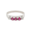 Weißgold Ring 585/000 (14 Karat) mit Rubin und Diamanten, Second Hand, getragen