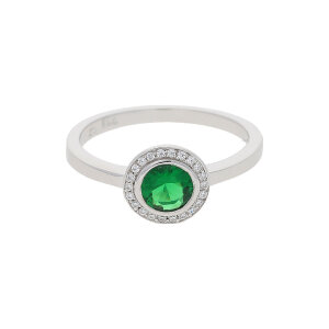 JuwelmaLux Ring 925 Silber mit grünem synth. Zirkonia JL10-07-2473