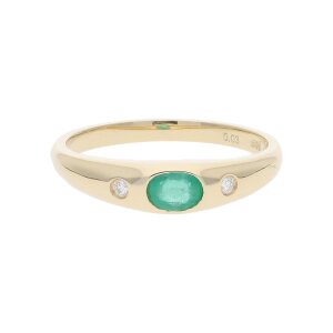 JuwelmaLux Ring Gold 585 mit Brillant und Smaragd...