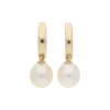 JuwelmaLux Perlen Ohrringe Creolen 585 Gold mit Süßwasser Zuchtperlen JL10-06-2512