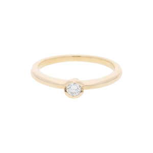 Ring mit Diamant 585/000 (14 Karat) Gelbgold aus zweiter Hand, getragen