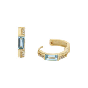 JuwelmaLux Creolen 333 Gold mit Blautopas JL39-06-0350