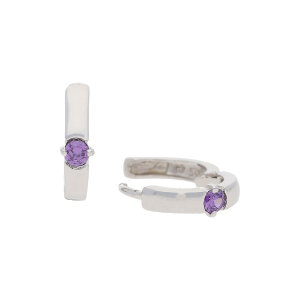 Creolen Silber 925 Zirkonia lila JL10-06-2560 JuwelmaLux