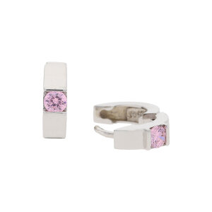 JuwelmaLux Creolen 925 Silber mit rosa Zirkonia JL30-06-1701