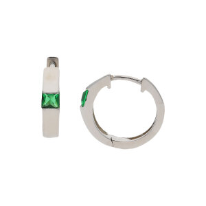 Creolen Silber 925 Zirkonia smaragdgrün JL10-06-2561...