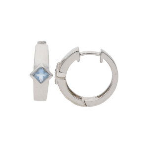 JuwelmaLux Creolen 925 Silber mit Zirkonia hellblau...