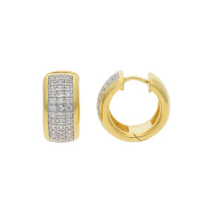 Creolen Silber 925 Gold plattiert Zirkonia JL10-06-2683...