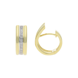 JuwelmaLux Creolen 925 Silber Gold plattiert mit Zirkonia...