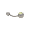 JuwelmaLux Bauchnabelpiercing Edelstahl mit synth. Zirkonia gelb JL30-01-2006
