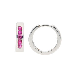 Creolen Silber 925 Zirkonia pink JL10-06-2720 JuwelmaLux