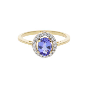 JuwelmaLux Tansanit Ring 333 Gold mit Zirkonia JL10-07-2729